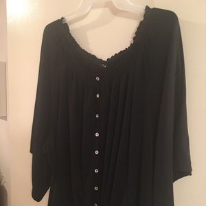 New Directions Black front tie shirt. 3x